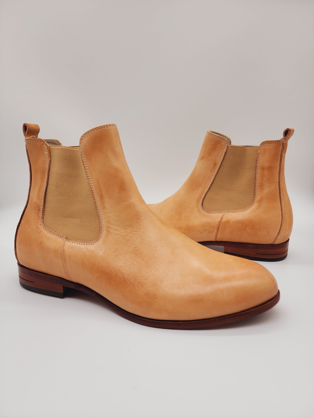 Ten Points Sweden Chelsea Ankle Boots Tan Brown Leather Size 37 NEW